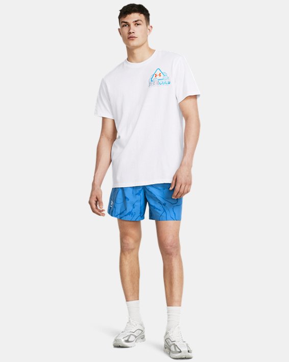 Men's UA Woven Volley Printed Shorts in Blue image number 2